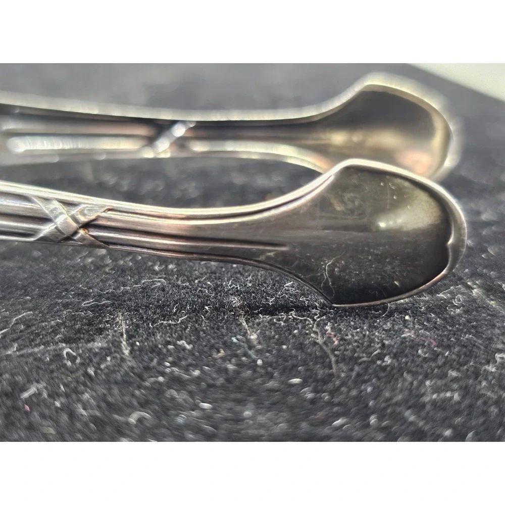 Korner & Proll Sugar Tongs 800 Silver Berlin‎ German 1880s Monogram MG Excellent
